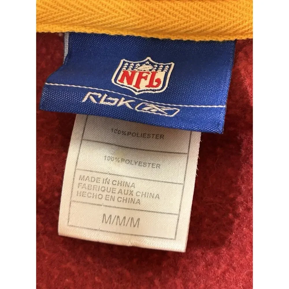 Vintage Reebok NFL Washington Redskins Fleece Jacket Mens Medium Full-Zip
